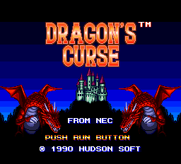 Dragon's Curse title screen for TurboGrafx-16